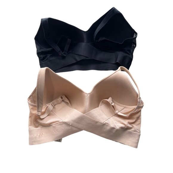 Rhonda Shear 2 Pack Molded Cup Bra with Wrap Back Size XL Black Beige 597.11 - Picture 3 of 10